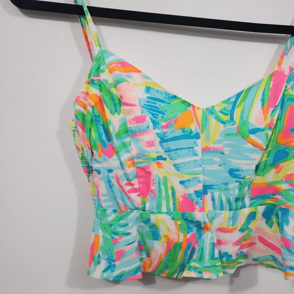 Lilly Pulitzer Linnea Top Blouse Cropped Sleeveless Peplum Cami Women's Size XXS - Picture 5 of 12